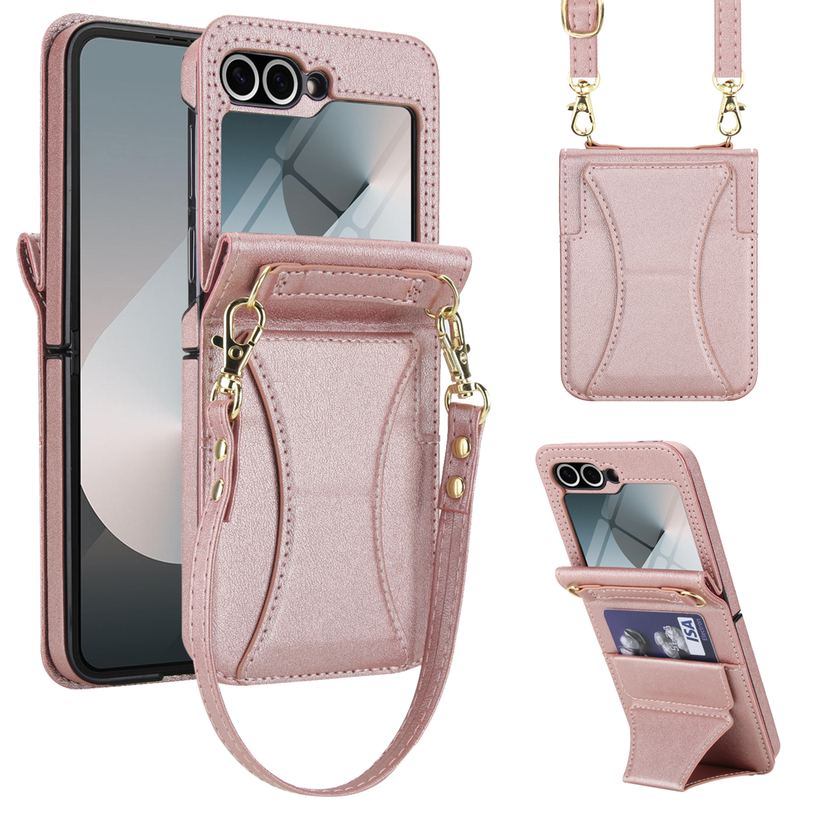 Tempered Glass Screen - Crossbody Cards Solt Wallet Leather Phone