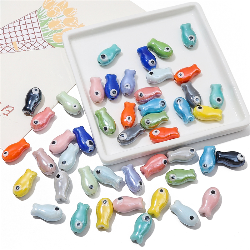 10Pcs Vintage Fish Ceramic Bea – Phone Accessories Jewelry recenzja i cena
