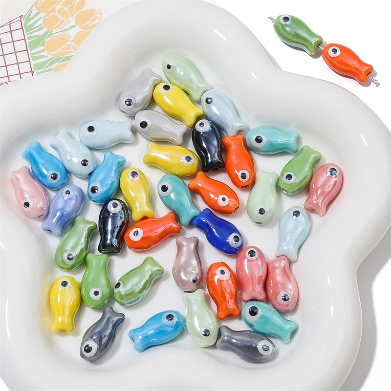 10Pcs Vintage Fish Ceramic Bea – Phone Accessories Jewelry recenzja i cena