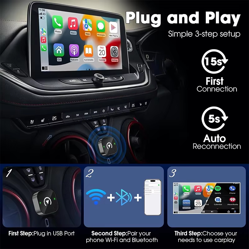 2-in-1 Wireless CarPlay Adapte – Phone Accessories Online recenzja i cena