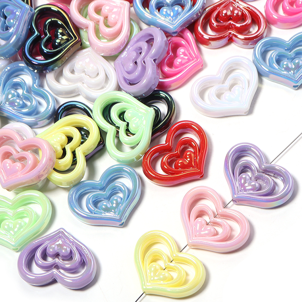 5pcs Acrylic Hollow Heart Bead – Phone Accessories Jewelry recenzja i cena