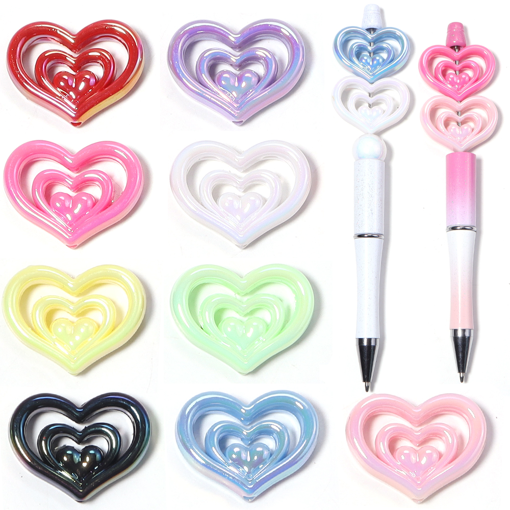 5pcs Acrylic Hollow Heart Bead – Phone Accessories Jewelry recenzja i cena