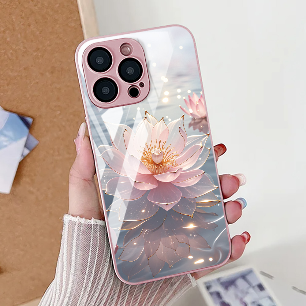 Lotus Flower Phone Case For iP – Tempered Glass Screen recenzja i cena