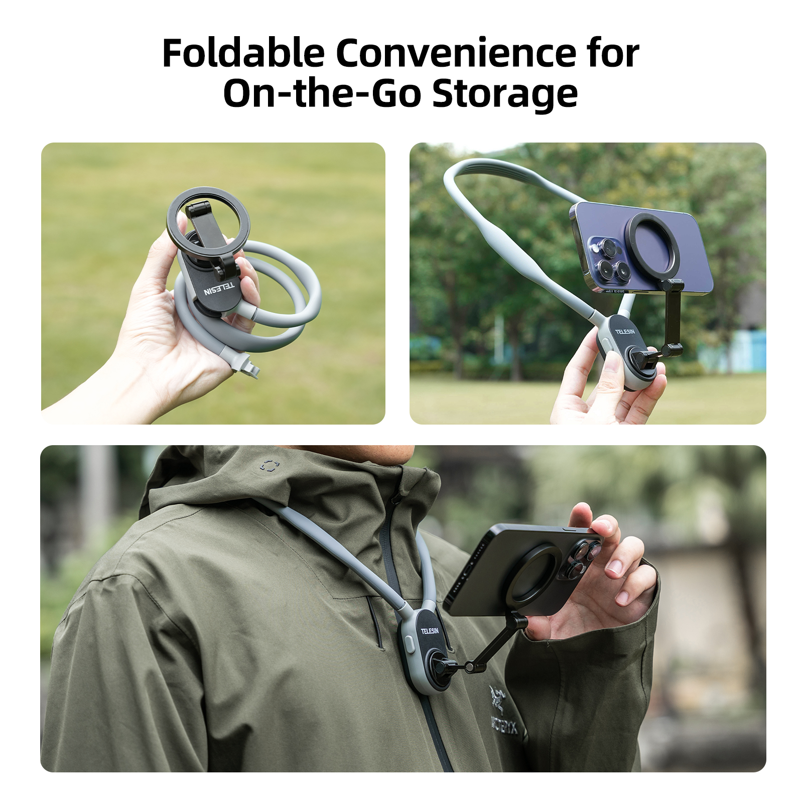 TELESIN Silicone Magnetic Neck – Phone Accessories Online recenzja i cena