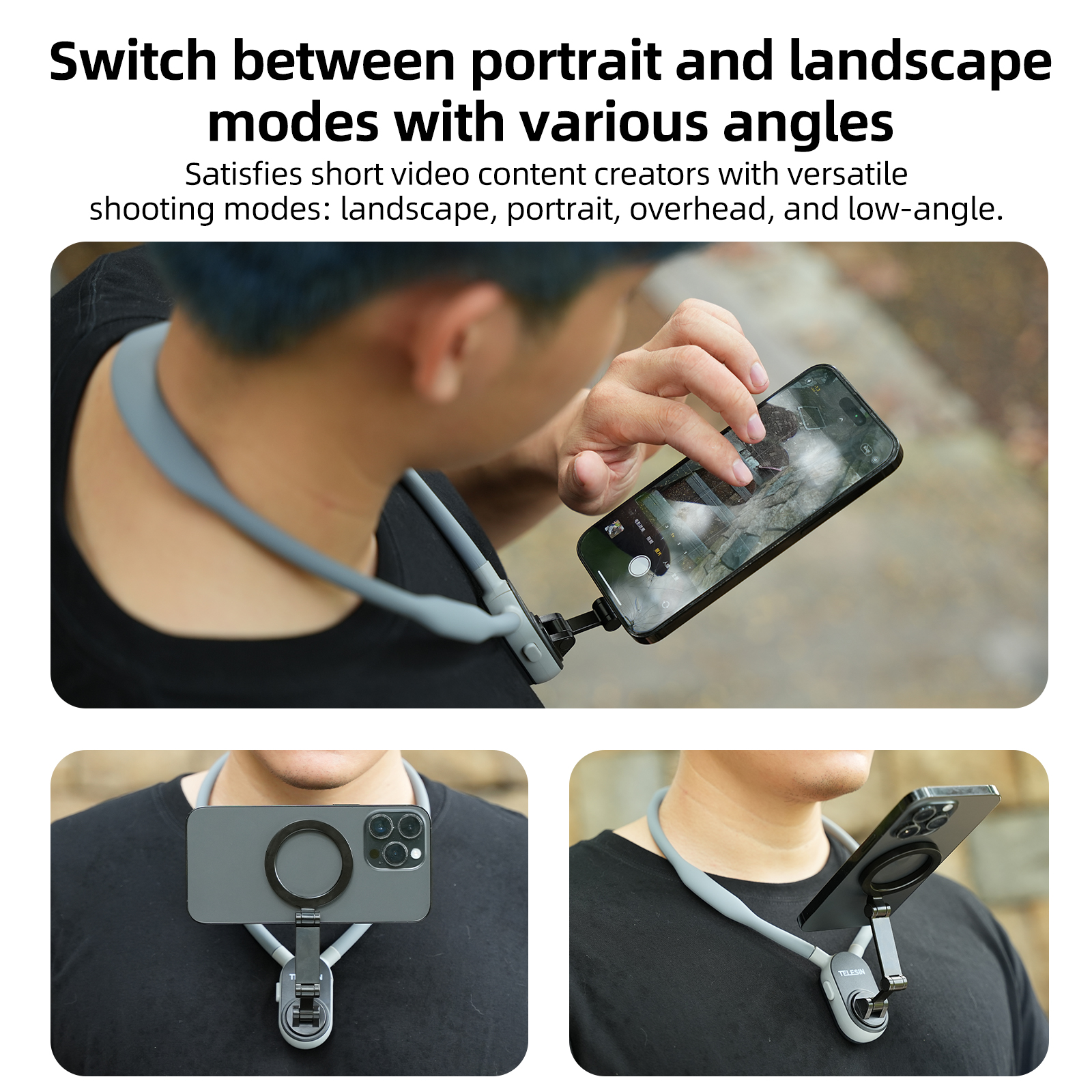 TELESIN Silicone Magnetic Neck – Phone Accessories Online recenzja i cena
