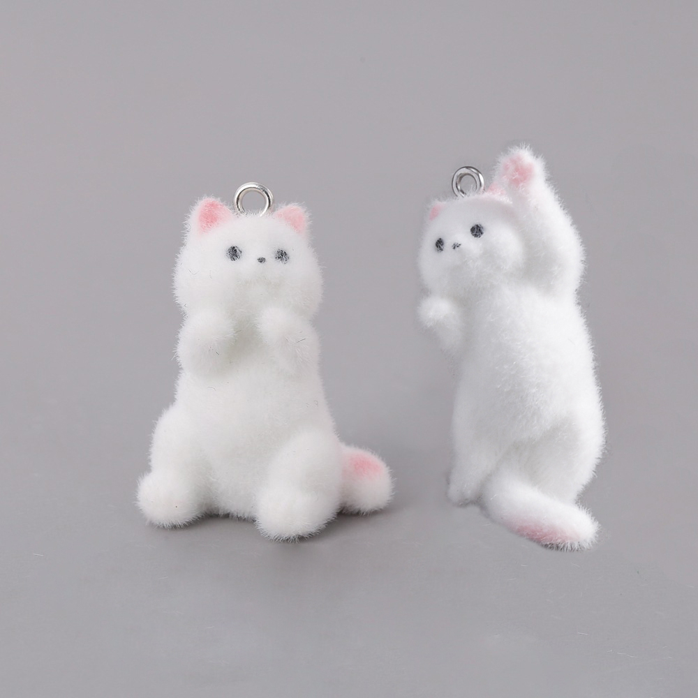 2pcs Flocking Little Cat Resin – Phone Accessories Jewelry recenzja i cena