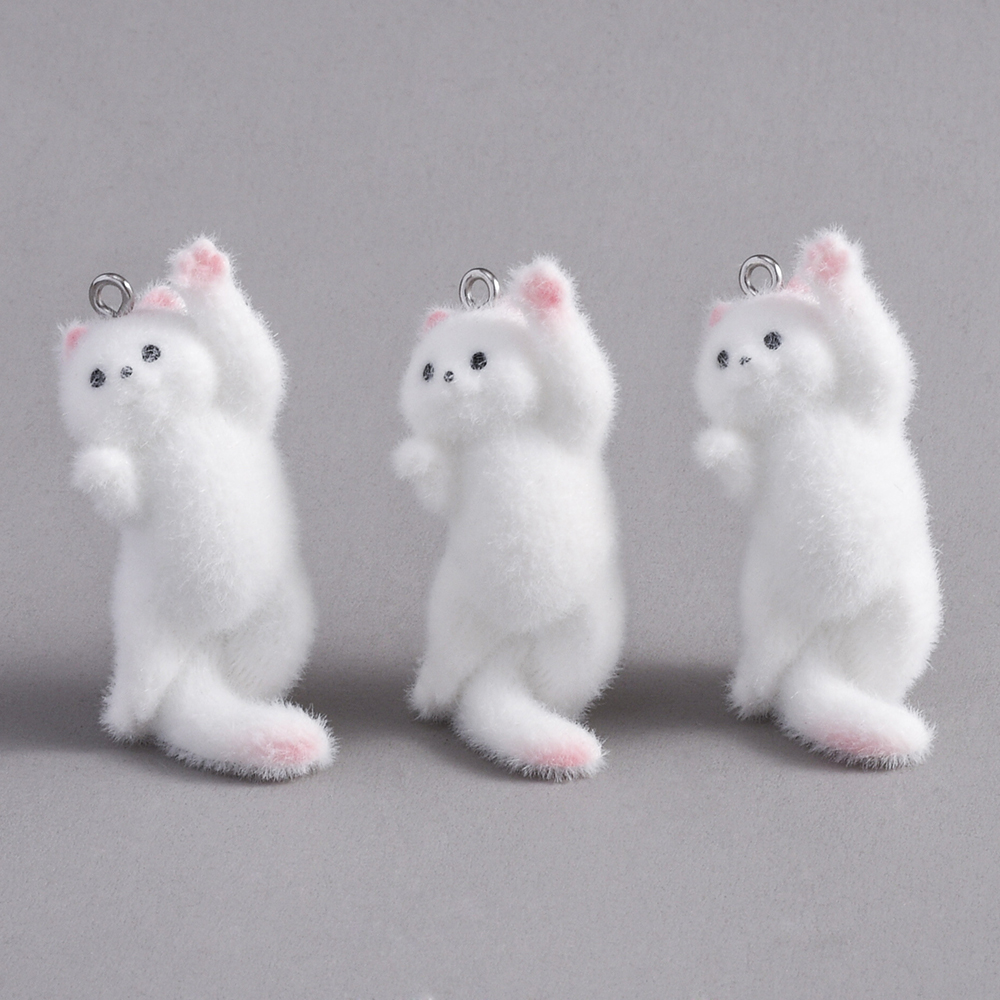 2pcs Flocking Little Cat Resin – Phone Accessories Jewelry recenzja i cena