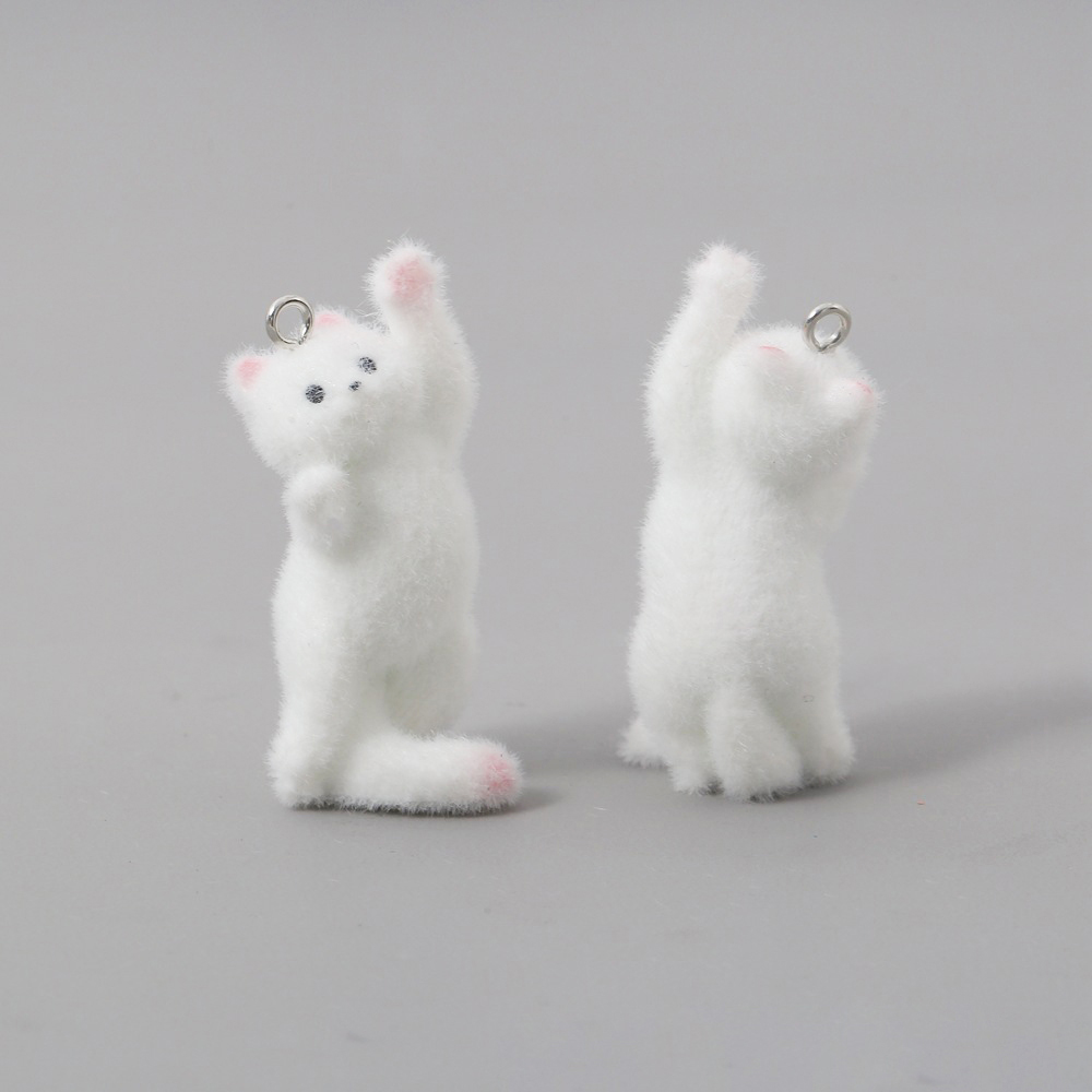 2pcs Flocking Little Cat Resin – Phone Accessories Jewelry recenzja i cena