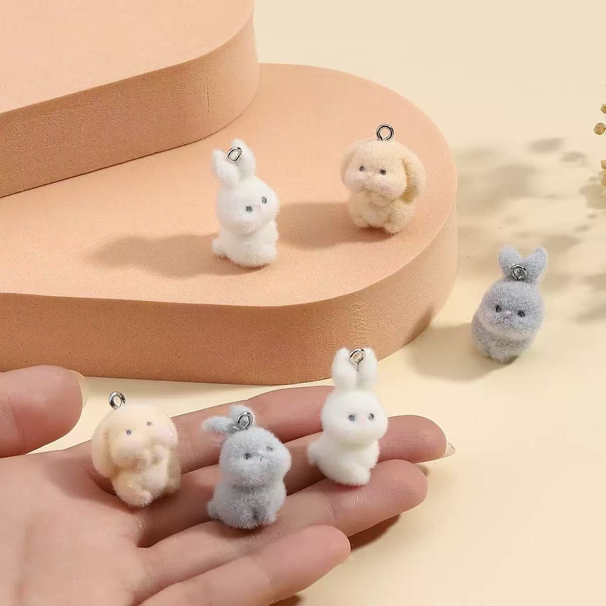10pcs Flocking Little Rabbit R – Phone Accessories Jewelry recenzja i cena