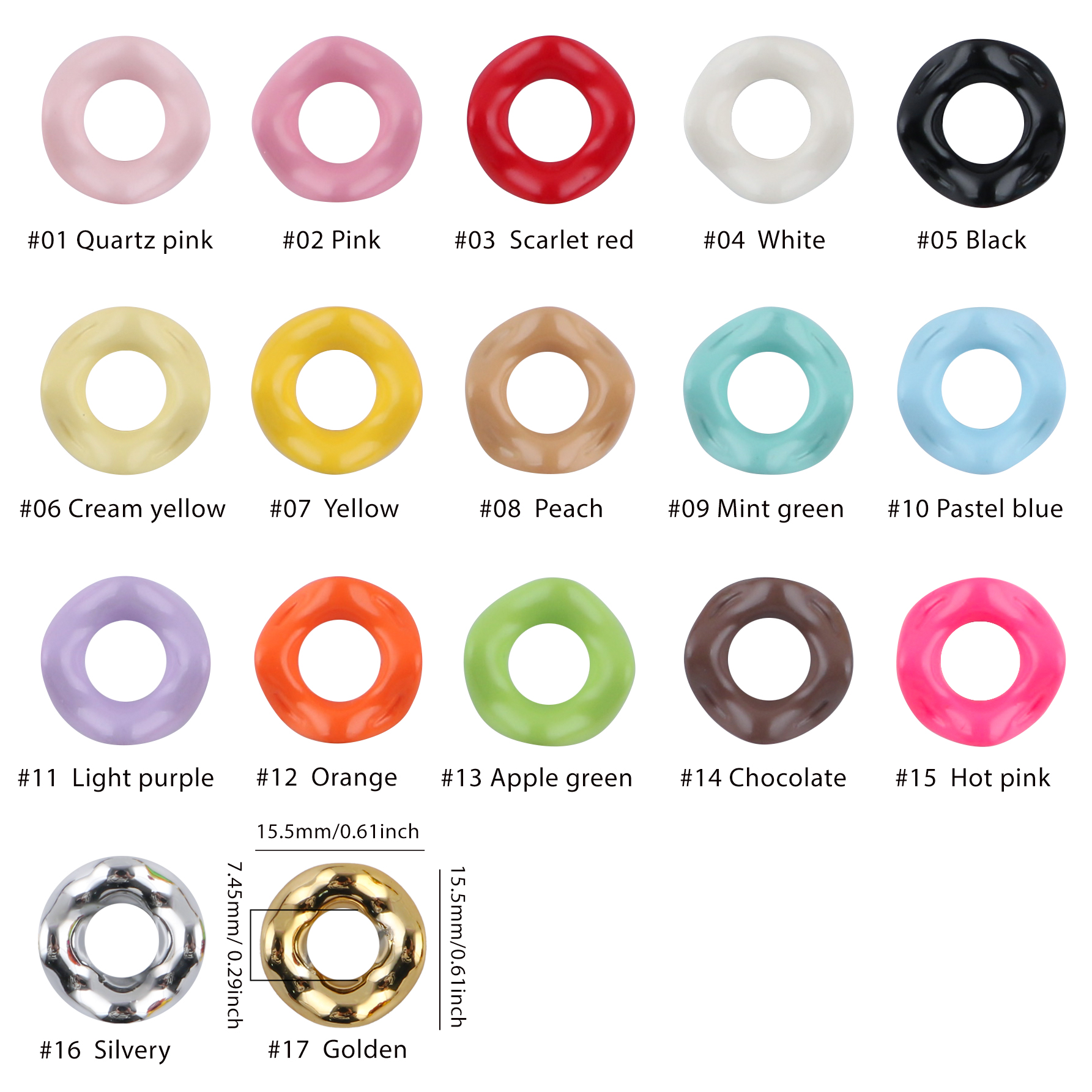25Pcs15MM Wavy Big Hole Stack  – Phone Accessories Jewelry recenzja i cena